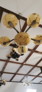 Żyrandol lata 20te. Oryginalne klosze 